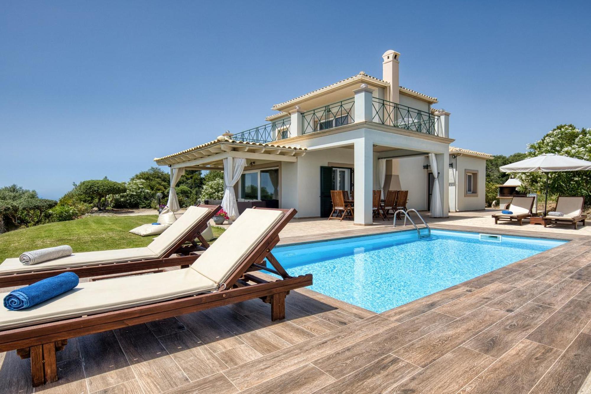 Sinarádes Villa Vardia-Amazing Seaviews With Heated Pool מראה חיצוני תמונה